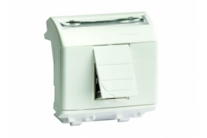 Компьютерная розетка RJ-45 кат.5e, Brava, белая, 2 мод.