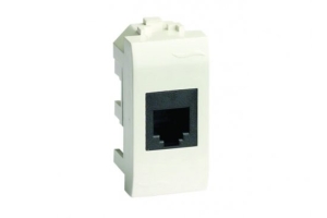 Компьютерная розетка RJ45 кат.6 экран., 8P8C, Brava, белая, 1мод