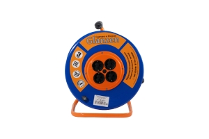 Удлинитель силовой на катушке GLANZEN 4 гн. КГ 3х2,5, 30 м