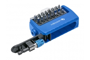 Hoegert Набор бит с битодержателем 1/4", SL, PH, PZ, Torx, 17 шт. HT1S401
