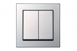 IJ5 10-005-01 E/Mt 2-клавишный выключатель скрытого монтажа, IP44, металлик