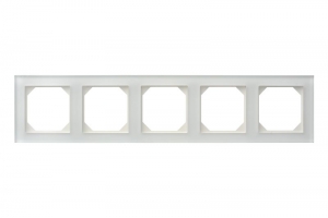 K14-245-05 E/WG рамка 5-местная скрытого монтажа, стекло белое матовое