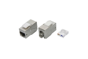 Модуль Keystone RJ45 CAT 6A экранированный (STP), 180 градусов, серебристый