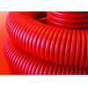 Двустенная труба ПНД гибкая для кабельной канализации д.63мм с протяжкой, SN13, 500Н, в бухте 100м, цвет красный